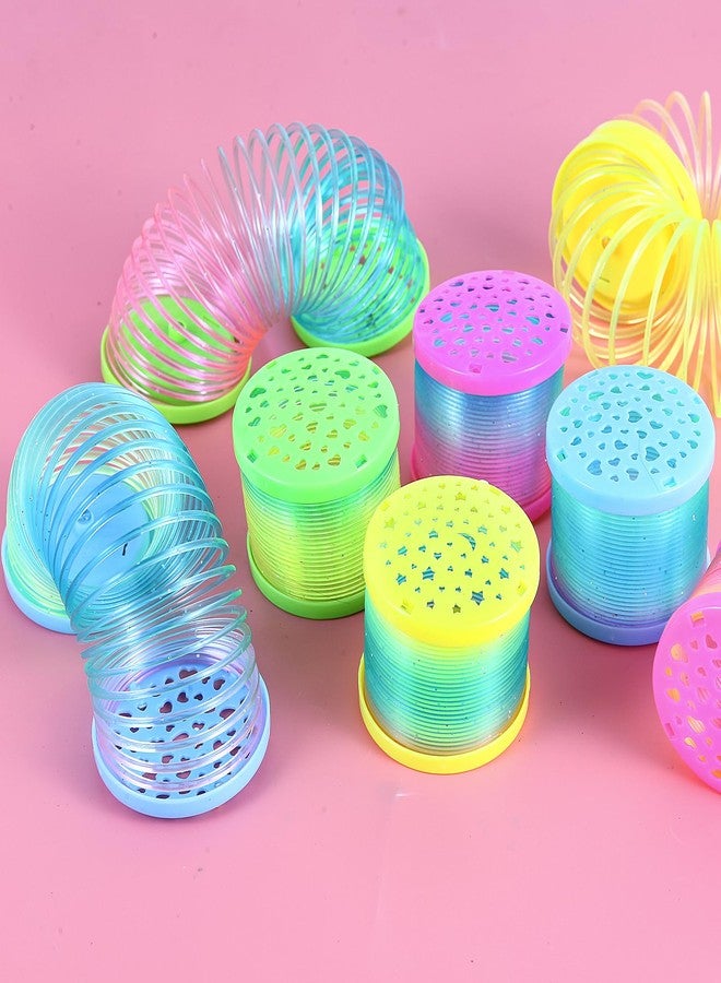 ZJDL 8 Pack Glow Coil Spring Toy, Mini Springs Rainbow Magic Fidget Toys for Kids Boys Girls, Glow in the Dark Party Favors, Projection Star Night Light toy Carnival Prize, Pinata Fillers for Toddlers - Image 3